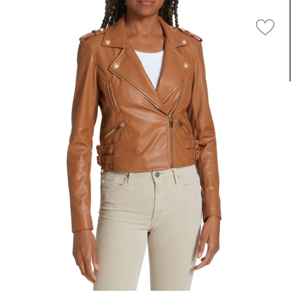 NWT Generation Love Diana Vegan Leather Moto Jacket - Chocolate - Size S